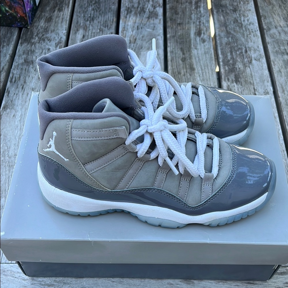 Gray and White High-Top Sneakers